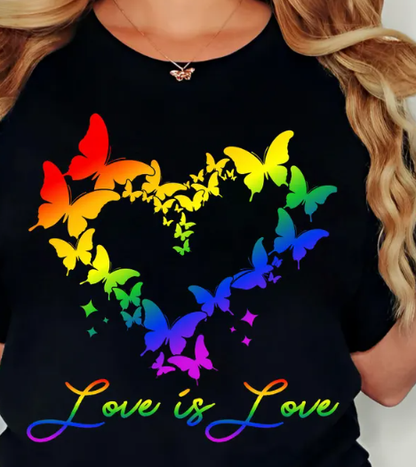 Love Is Love Butterfly Gildan Softstyle® T-Shirt Black
