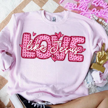 Love Like Jesus Gildan Unisex Heavy Blend™ Crewneck Sweatshirt Light Pink