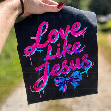 Love Like Jesus Neon Paint Gildan Softstyle® T-Shirt Black