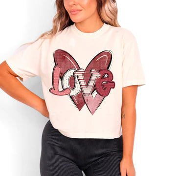 Love Red Hearts Comfort Colors Adult Heavyweight T-Shirt Ivory