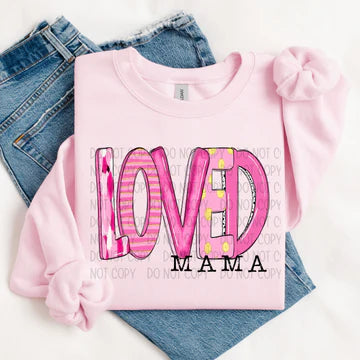 Loved Mama Gildan Unisex Heavy Blend™ Crewneck Sweatshirt Light Pink