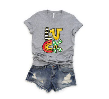 Luck Rainbow Bella + Canvas Unisex Jersey Heather Athletic