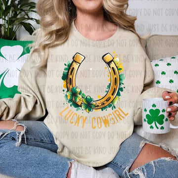 Lucky Cowgirl Gildan Unisex Heavy Blend™ Crewneck Sweatshirt Sand