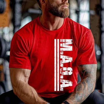 MAGA White Text Gildan Softstyle® T-Shirt Red