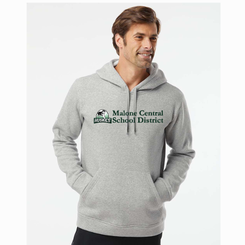 Malone CSD Horizontal Logo Adidas Unisex Fleece Hooded Sweatshirt Gray