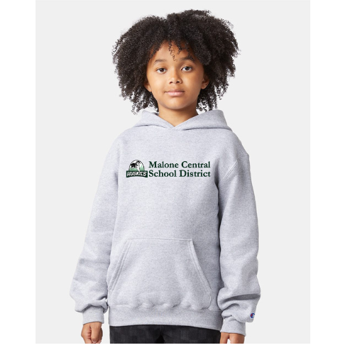 Malone CSD Horizontal Logo Youth Powerblend® Hooded Sweatshirt Light Steel