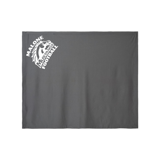 50"X60" Heavy Blend Fleece Stadium Blanket Charcoal With Malone Mustang Logo