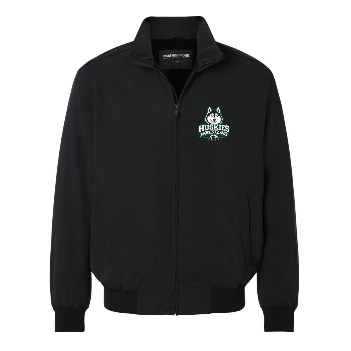 Malone Wrestling Green Design Fleece Lined Microfiber Bomber Jacket
