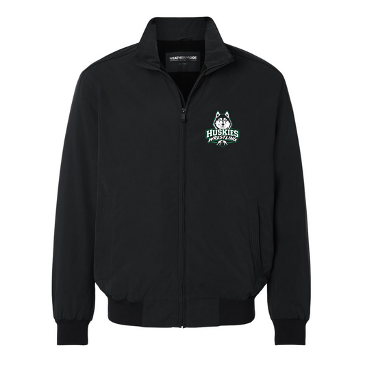 Malone Wrestling Green Design Fleece Lined Microfiber Bomber Jacket