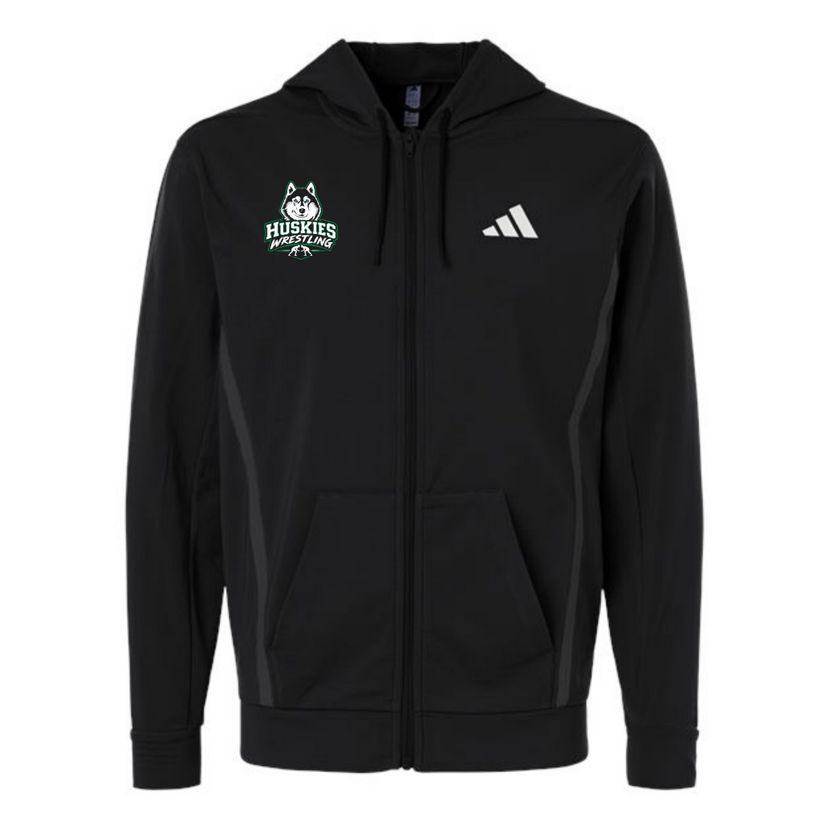 Malone Wrestling Green Design Adidas Game & Go Fleece Full-Zip Hooded Sweatshirt