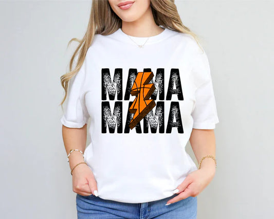Mama Basketball Lightning Bolt Gildan Softstyle® T-Shirt White