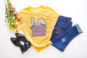 Mama Bunny Bella + Canvas Unisex Jersey T-Shirt Yellow