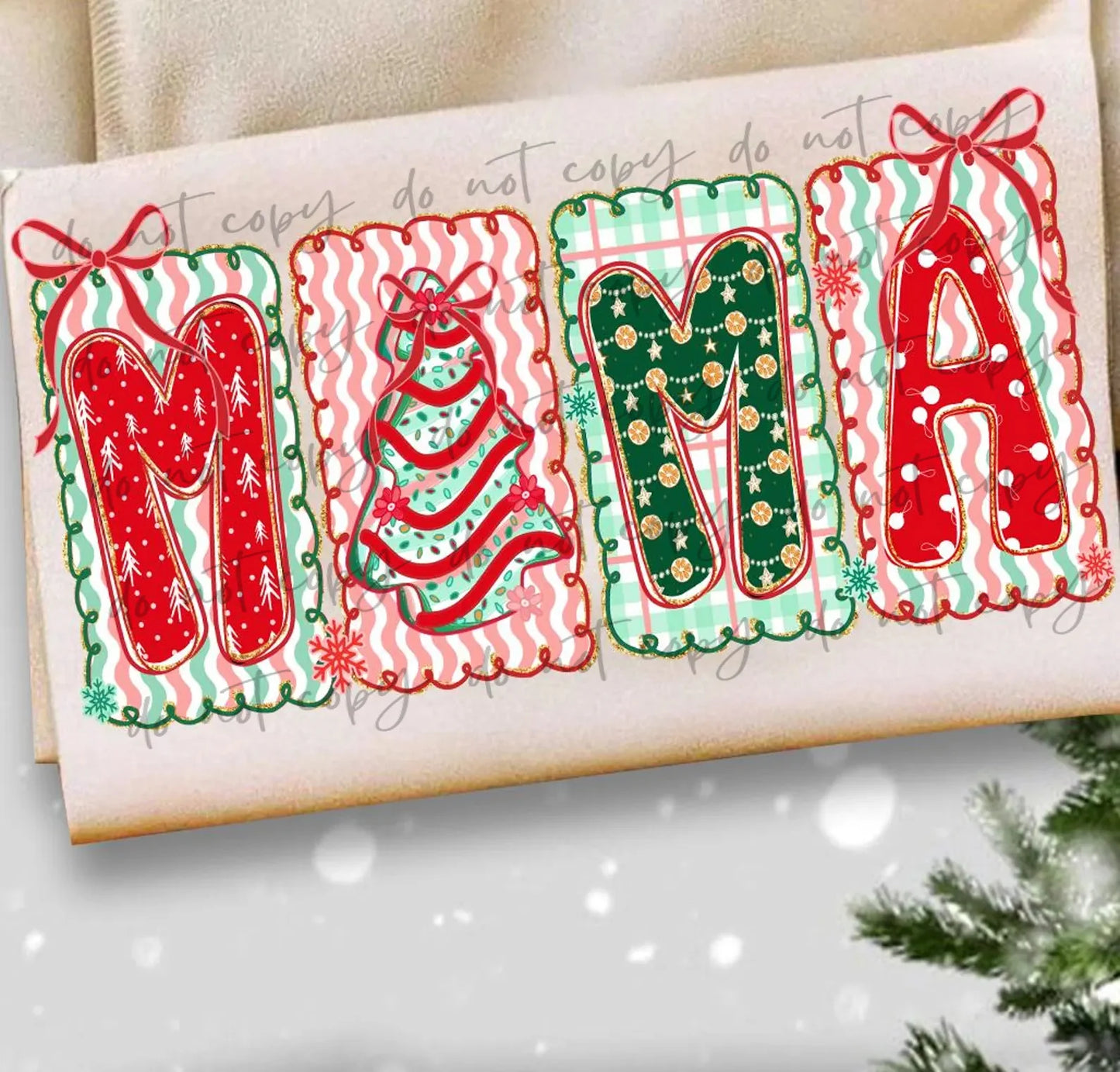 Mama Christmas Frames Comfort Colors Adult Heavyweight T-Shirt Ivory