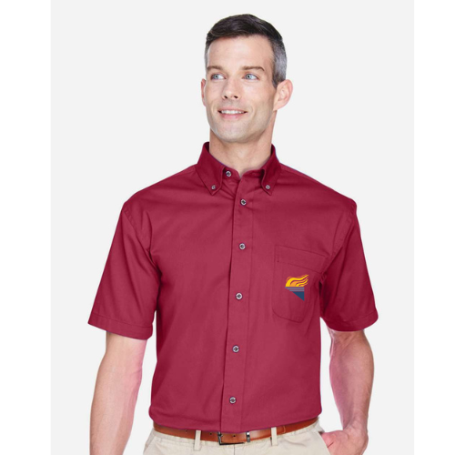 Men's Easy Blend™ Twill Dress Shirt with Stain-Release Wine Full Color Torch Pocket