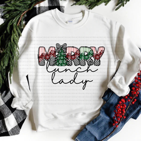 Merry Lunch Lady Gildan Unisex Heavy Blend™ Crewneck Sweatshirt White