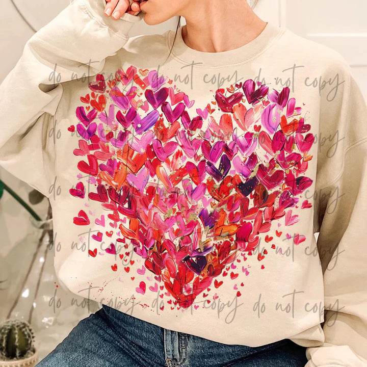 Mini Paint Hearts Gildan Heavy Blend™ 50/50 Fleece Crew Sand