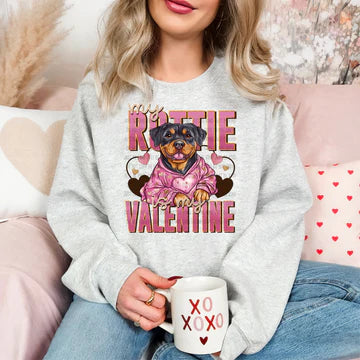 My Rottie Is My Valentine Gildan Unisex Heavy Blend™ Crewneck Sweatshirt Ash