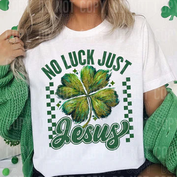 Not Lucky Just Jesus Paintbrush Glitter Gildan Softstyle® T-Shirt White