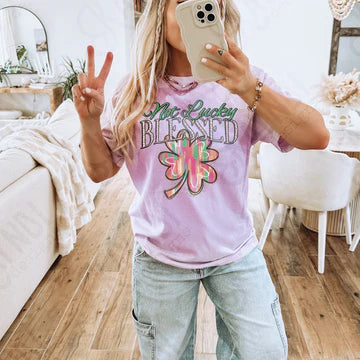 Not Lucky Blessed Gildan Softstyle® T-Shirt Light Pink