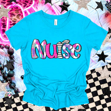 Nurse Bella + Canvas Unisex Jersey T-Shirt Aqua