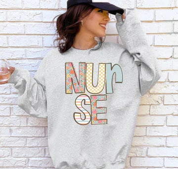 Nurse Doodle Loo Gildan Unisex Heavy Blend™ Crewneck Sweatshirt Ash