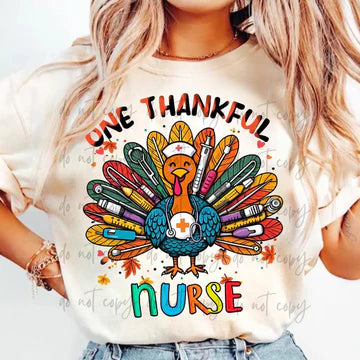 One Thankful Nurse Comfort Colors Adult Heavyweight T-Shirt Ivory