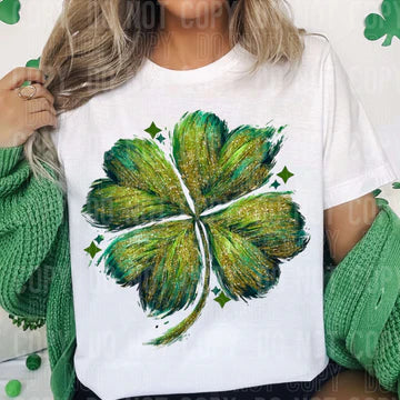 Paintbrush Glitter Clover Gildan Softstyle® T-Shirt White