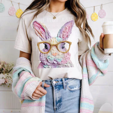 Pastel Painted Easter Bunny Gildan Softstyle® T-Shirt White