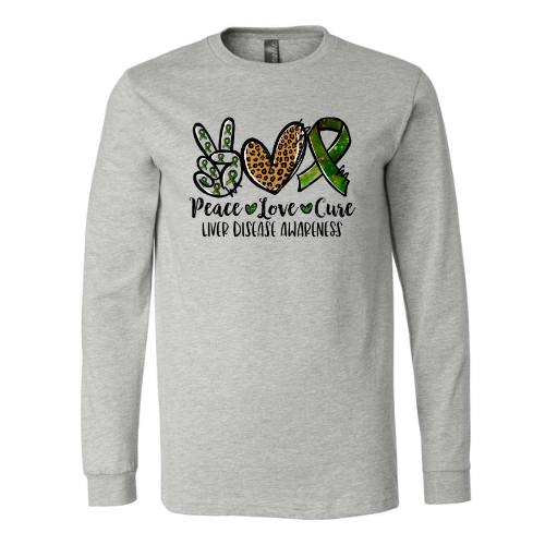 Peace Love Cure Bella + Canvas Unisex Jersey Long-Sleeve