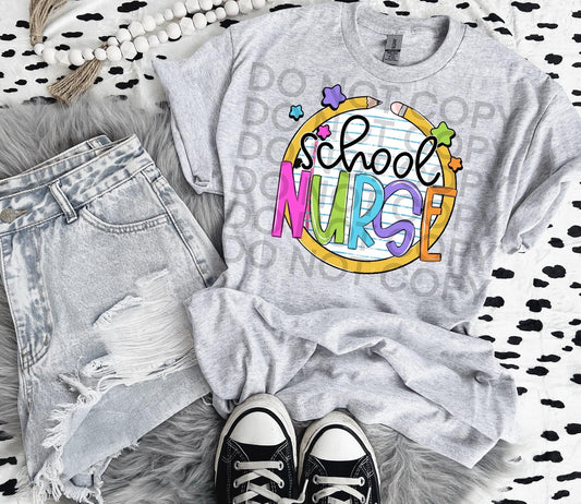 Pencil Stars Paper School Nurse Gildan Softstyle® T-Shirt Sport Grey