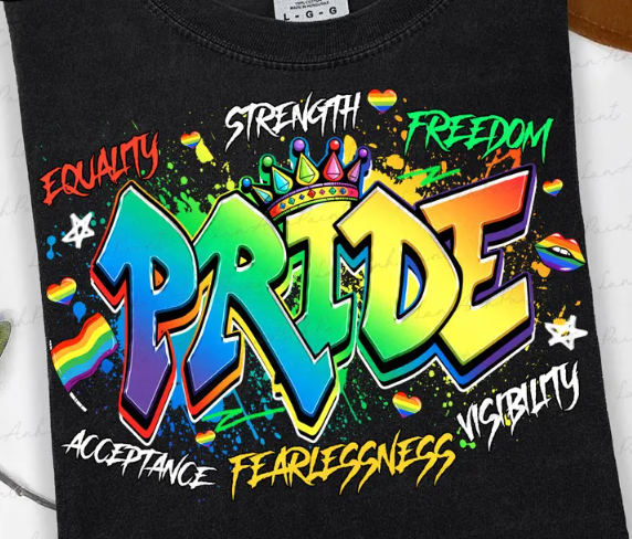 Pride Spray Paint Comfort Colors Adult Heavyweight T-Shirt Black