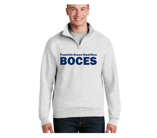 Jerzees NuBlend ® 1/4-Zip Cadet Collar Sweatshirt Ash FEH BOCES Blue