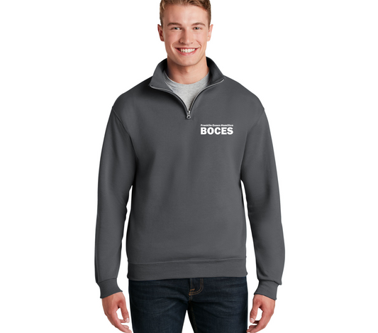 Jerzees NuBlend ® 1/4-Zip Cadet Collar Sweatshirt Charcoal FEH BOCES White Pocket