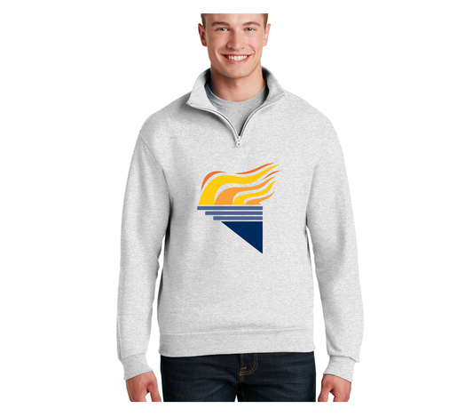 Jerzees NuBlend ® 1/4-Zip Cadet Collar Sweatshirt Ash Full Color Torch Large