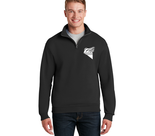 Jerzees NuBlend ® 1/4-Zip Cadet Collar Sweatshirt Black White Torch Pocket