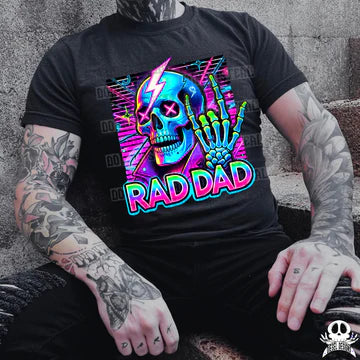 Rad Dad Neon Gildan Softstyle® T-Shirt Black