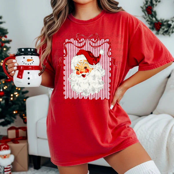 Red Santa Striped Frame Gildan Softstyle® T-Shirt Red