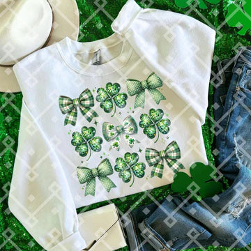Shamrocks and Bows Gildan Unisex Heavy Blend™ Crewneck Sweatshirt White