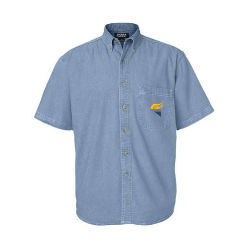 Men's Denim Short Sleeve Shirt Full Color Torch Pocket