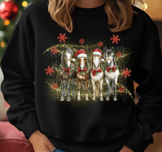 Snowman Horses Gildan Unisex Heavy Blend™ Crewneck Sweatshirt Black