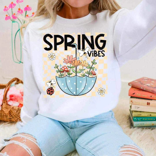 Spring Vibes Gildan Heavy Blend™ 50/50 Fleece Crew White