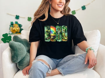 St. Patrick's Day Four Block Gildan SoftStyle® T-Shirt Black