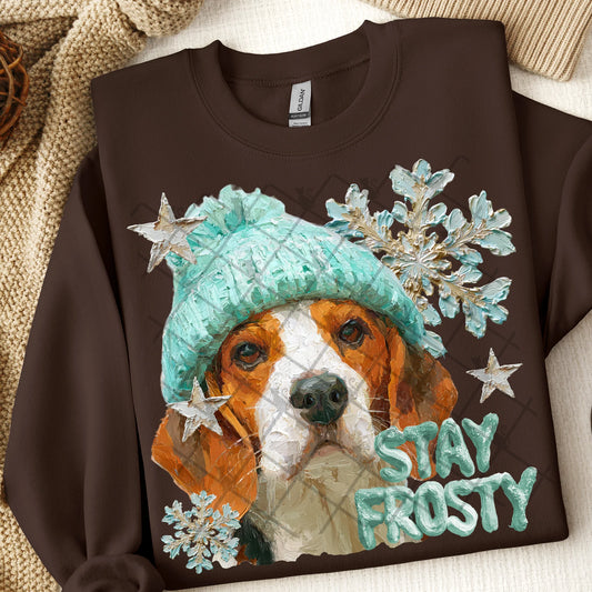 Stay Frosty Beagle Gildan Unisex Heavy Blend™ Crewneck Sweatshirt Dark Chocolate