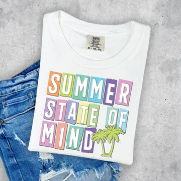 Summer State Of Mind Comfort Colors Adult Heavyweight T-Shirt White
