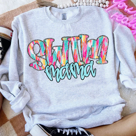 Swim Mama Multicolor Stars Gildan Unisex Heavy Blend™ Crewneck Sweatshirt Sport Grey