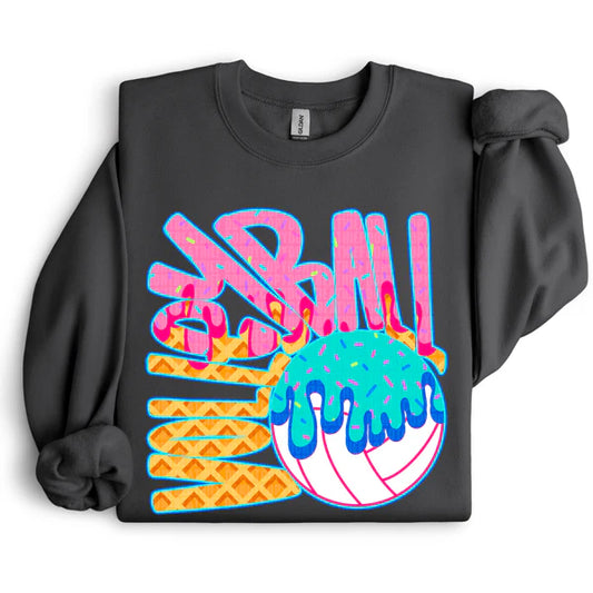 Volleyball Drip Gildan Unisex Heavy Blend™ Crewneck Sweatshirt Black