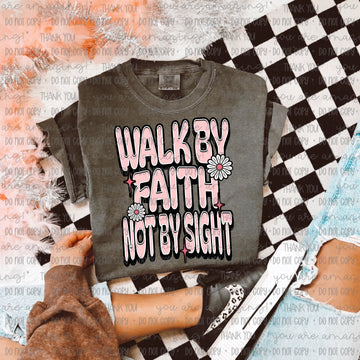 Walk by Faith Not by Sight Comfort Colors Adult Heavyweight T-Shirt Pepper