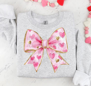 Watercolor Pink Box Pink Heart Gildan Unisex Heavy Blend™ Crewneck Sweatshirt Ash
