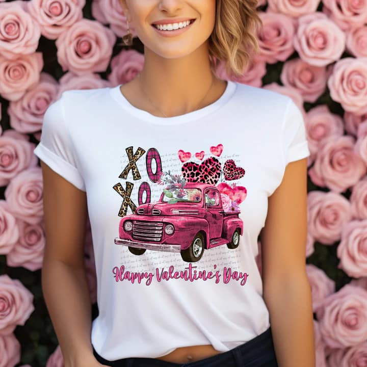 XO XO Pink Truck Gildan Softstyle® T-Shirt White