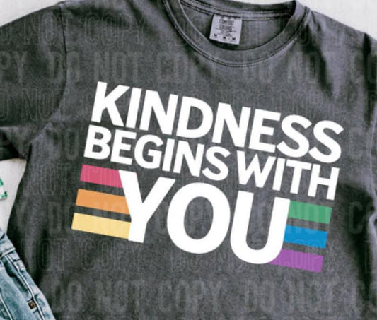 Kindness Begins With You Comfort Colors Adult Heavyweight T-Shirt Pepper